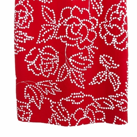 KARL LAGERFELD Paris NWT Dotted Floral Strap Dress Size 4 in Red and White - Picture 11 of 12